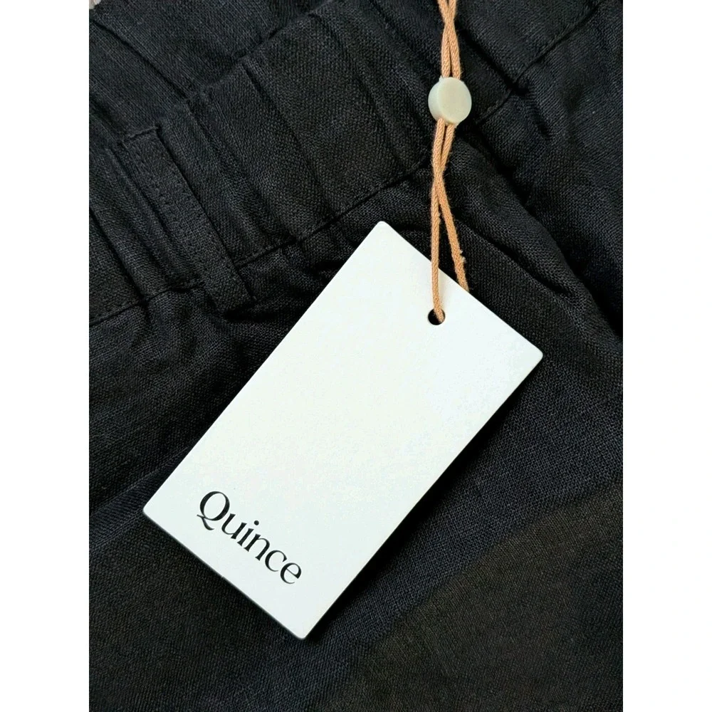 Quince 100% European Linen Pants Womens Medium Black (Fits 30x24) NWT